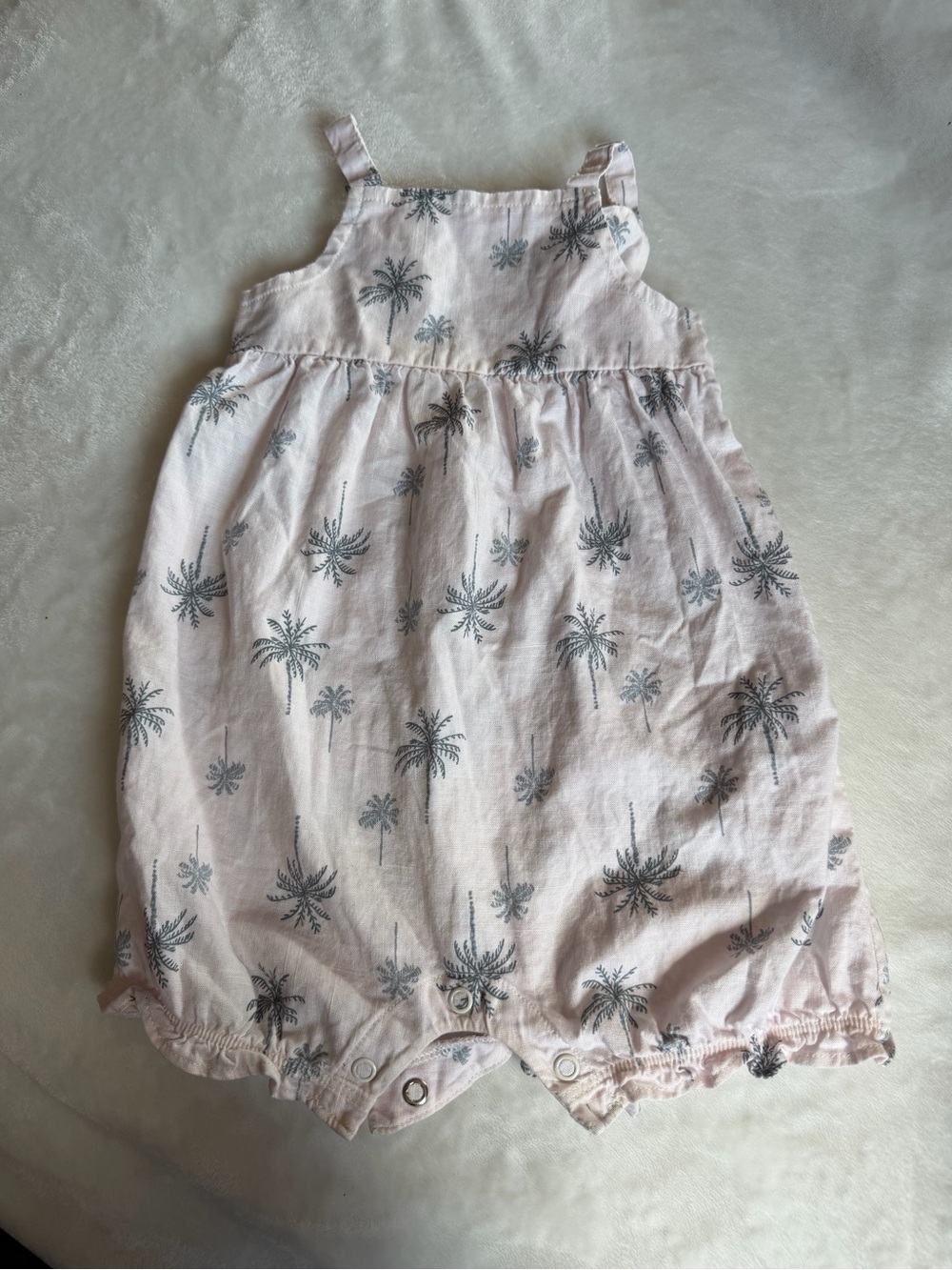 Carter's Light Pink Palm-Print Romper